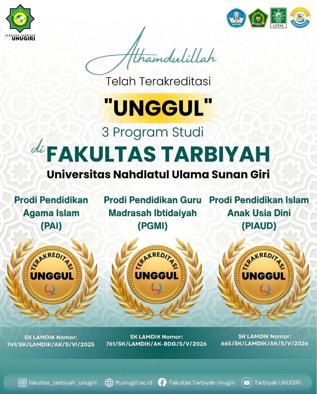 Tiga Program Studi Fakultas Tarbiyah UNUGIRI Raih Akreditasi “UNGGUL”
