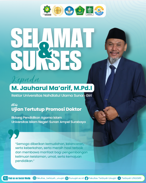 Selamat & Sukses Ujian Terbuka Promosi Doktor Dr. K. M. Jauharul Ma’arif, M.Pd.I
